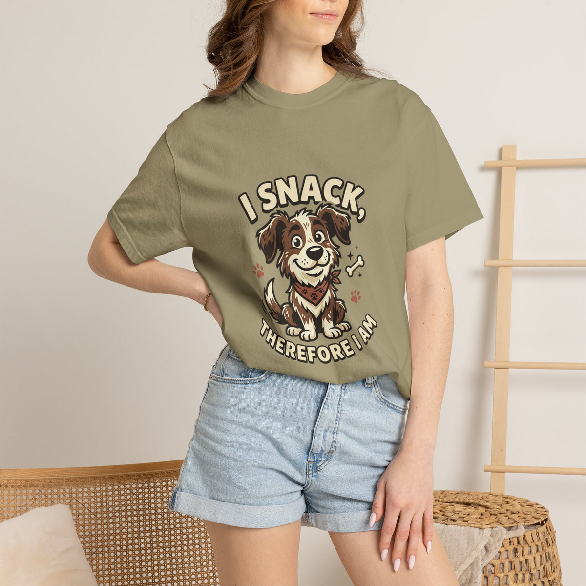 I Snack Therefore I Am Dog T-Shirt