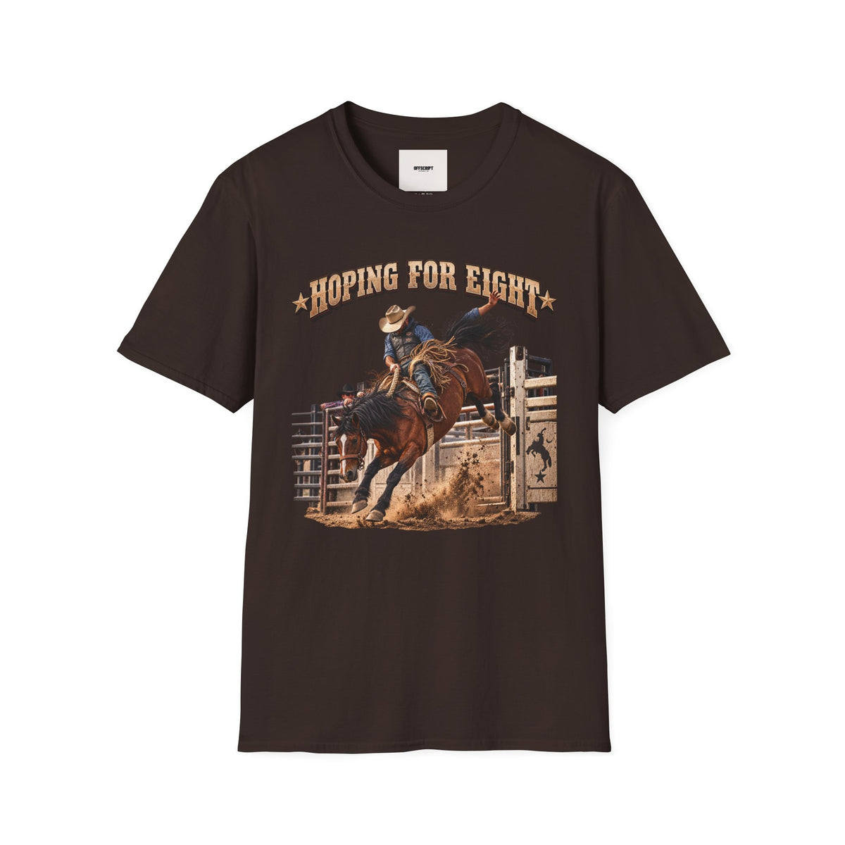 Hoping for Eight Rodeo T-Shirt — Bull Riding Western Tee