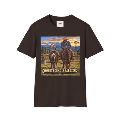 Cowboys Come in All Sizes T-Shirt — Father & Son Cowboy Western Tee