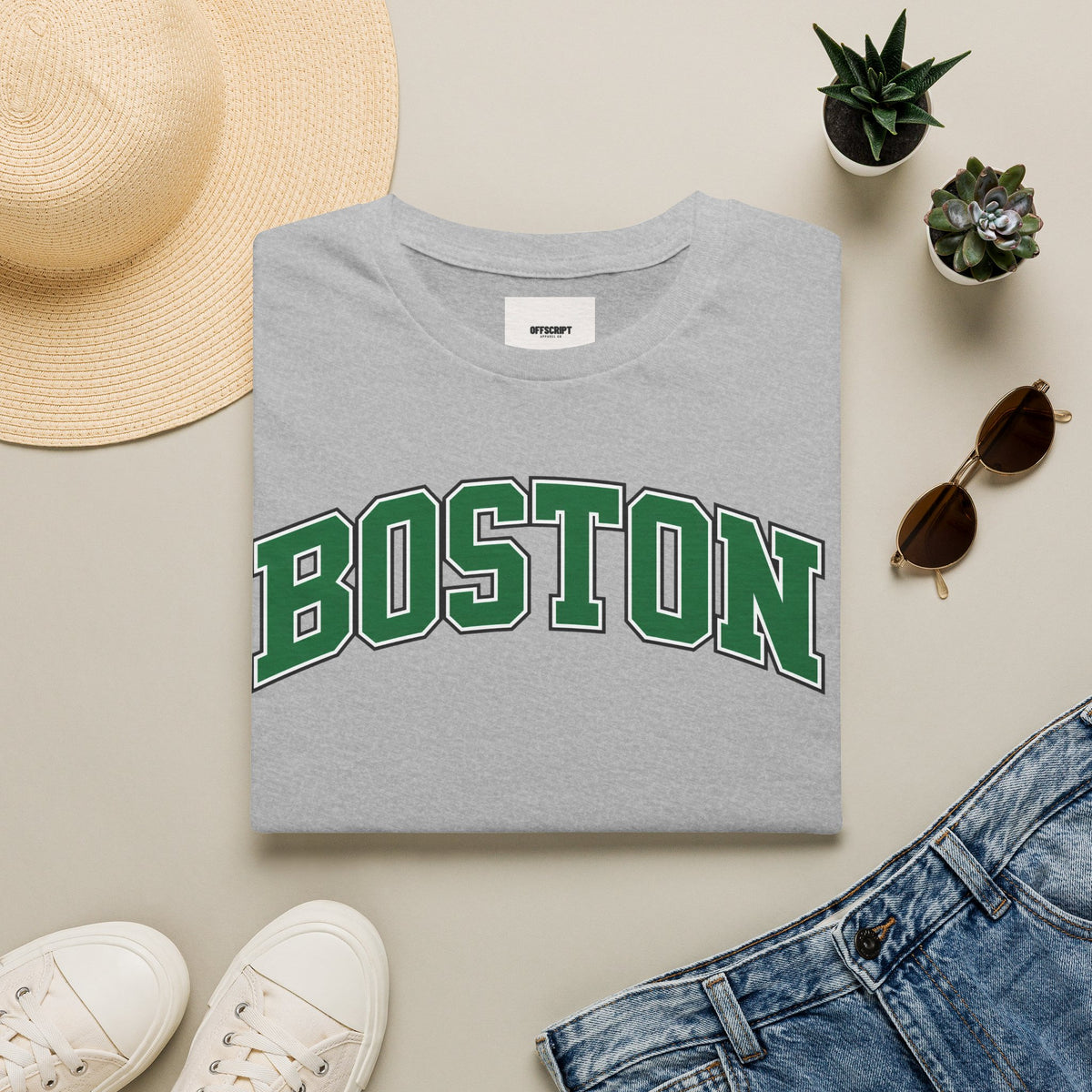 Boston Arch Logo T‑Shirt — Classic College Campus Tee
