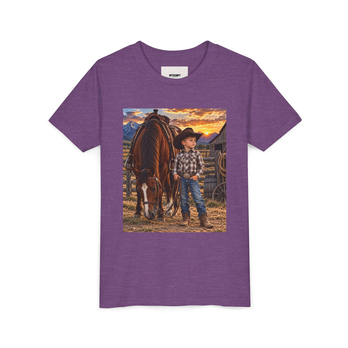 Youth Western Cowboy Tee — Little Cowboy & Horse Graphic Shirt