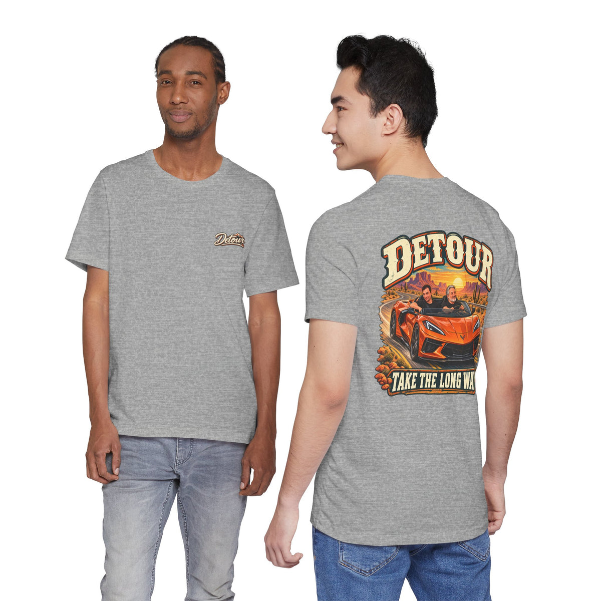 Detour Graphic Tee — 'Detour: Take the Long Way' Vintage Road Trip T‑Shirt