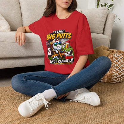 I Like Big Putts Golf T-Shirt — Funny Golf Cartoon 'And I Cannot Lie' Shirt