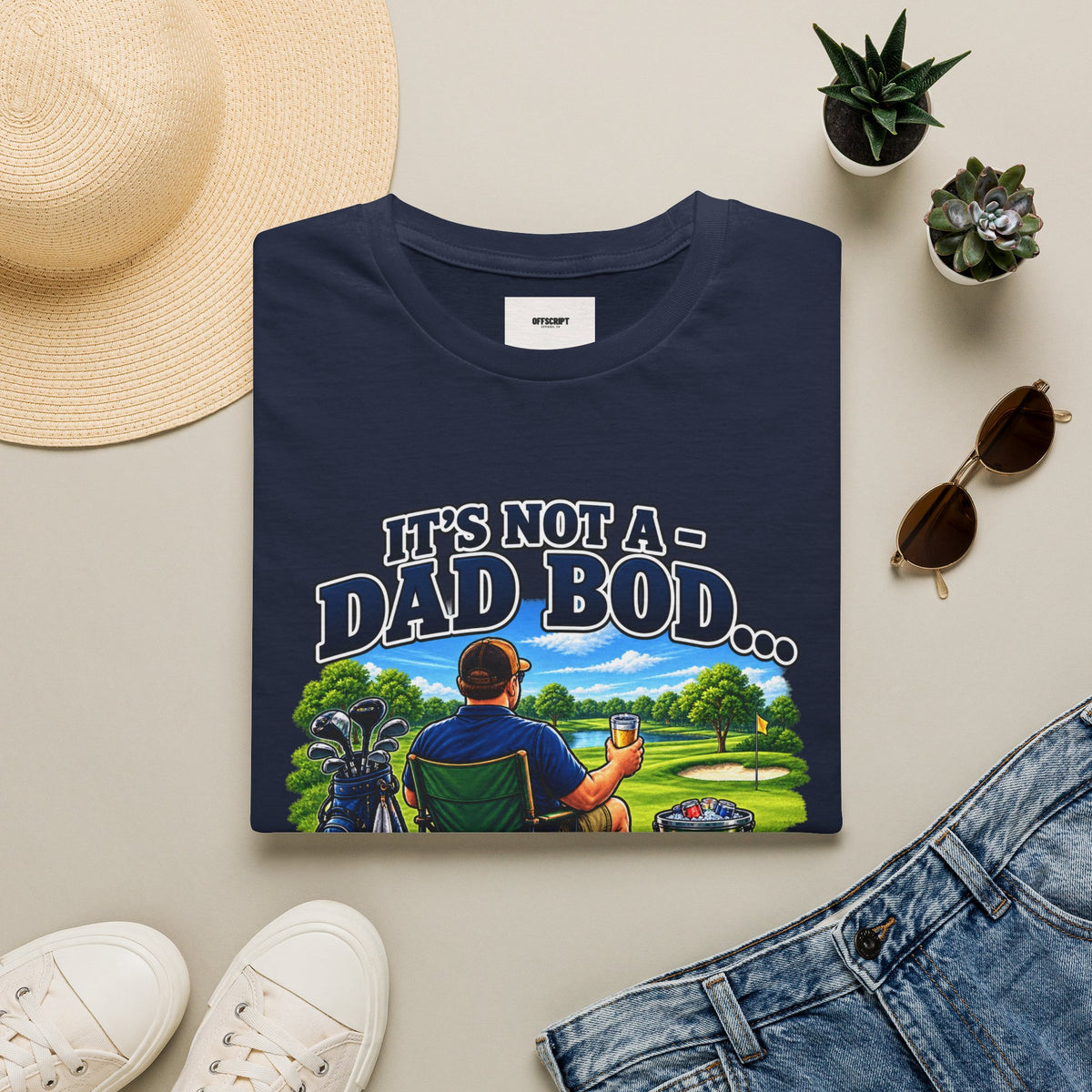 Golf Dad T-Shirt — "It’s Not a Dad Bod… It’s a Fuel Tank for More Golf"