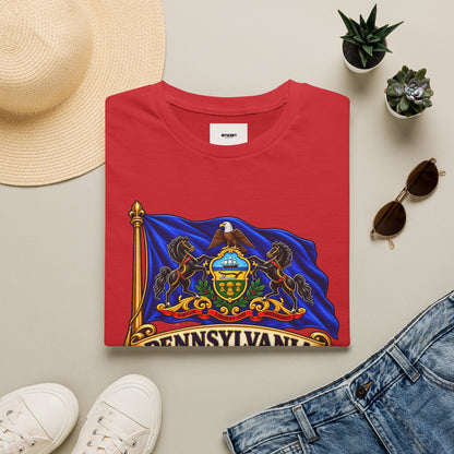 Pennsylvania Flag T‑Shirt — Vintage State Crest Tee