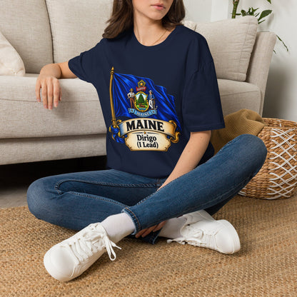 Maine State Flag T-Shirt — 'Dirigo (I Lead)' Vintage Flag Tee