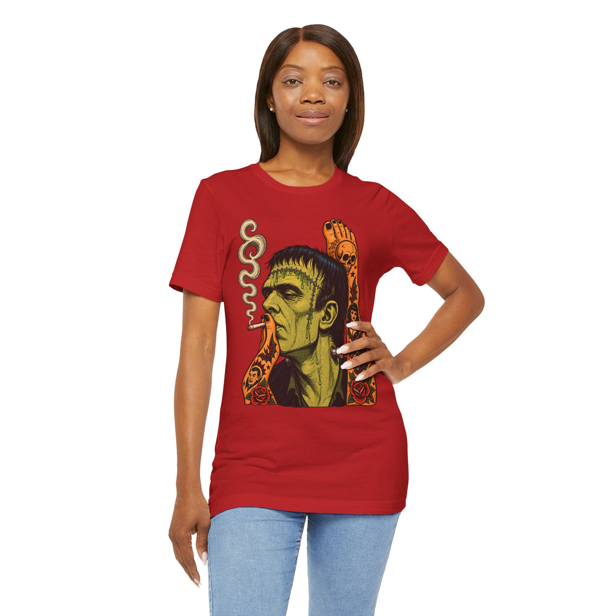 Vintage Frankenstein Smoking Monster T-Shirt