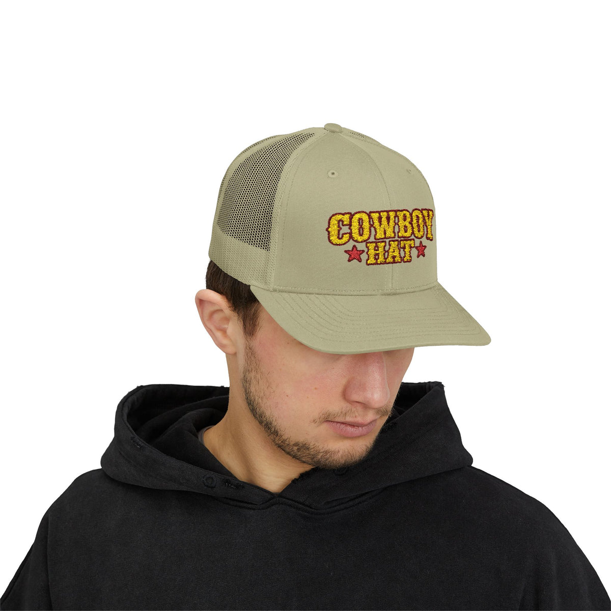 Cowboy Hat Snapback Trucker Cap – Western Rodeo Mesh Back Hat