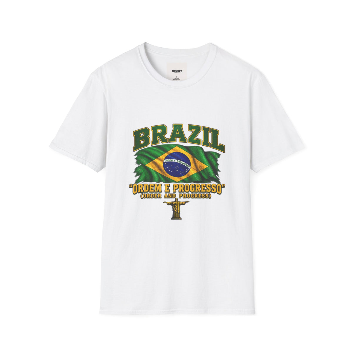 Brazil Flag T-Shirt — BRAZIL with Ordem e Progresso Graphic