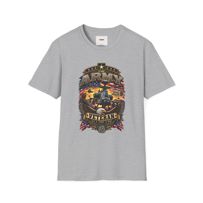 Army Veteran AH-64 Apache T-Shirt — Patriotic Military Helicopter Tee