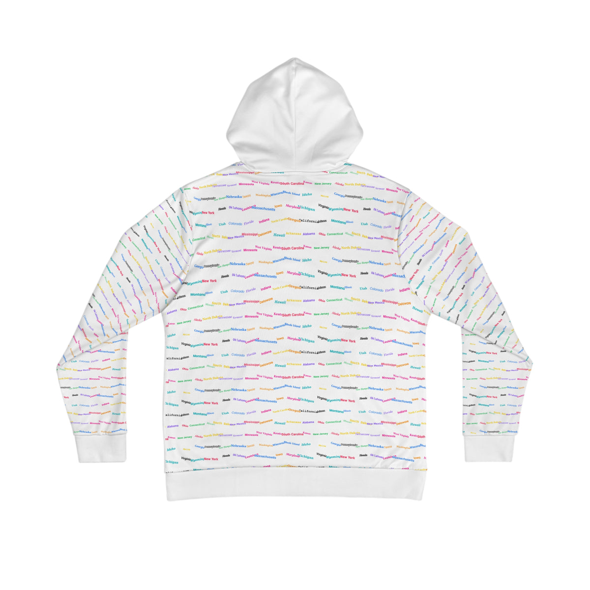 Pastel Script Pattern Hoodie — Colorful Handwritten Lines All-Over Print