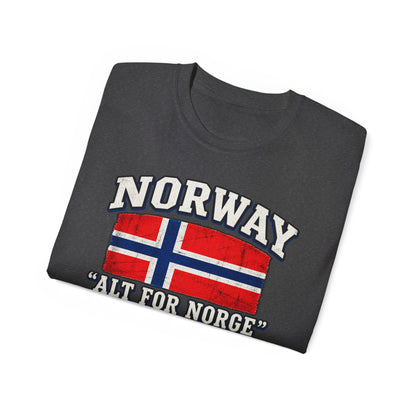 Norway Flag Viking Ship T‑Shirt — "Alt For Norge" Patriotic Tee