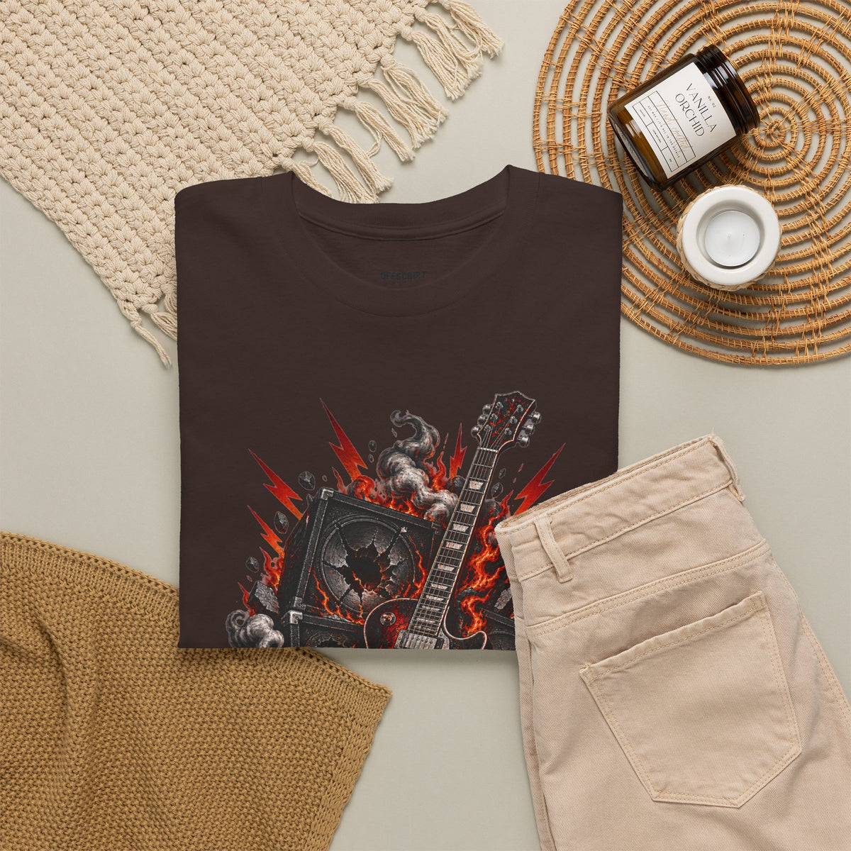Electric Skull Guitar T‑Shirt — Rock & Metal Graphic Tee for Musicians and Fans