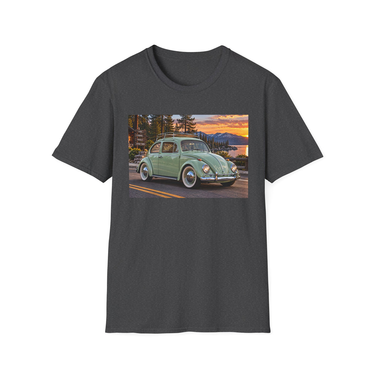 Classic VW Beetle Sunset T-Shirt — Vintage Car Lover Tee