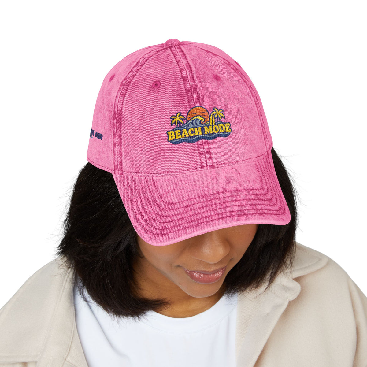 Vintage Embroidered Beach House Cap — Washed Red Dad Hat
