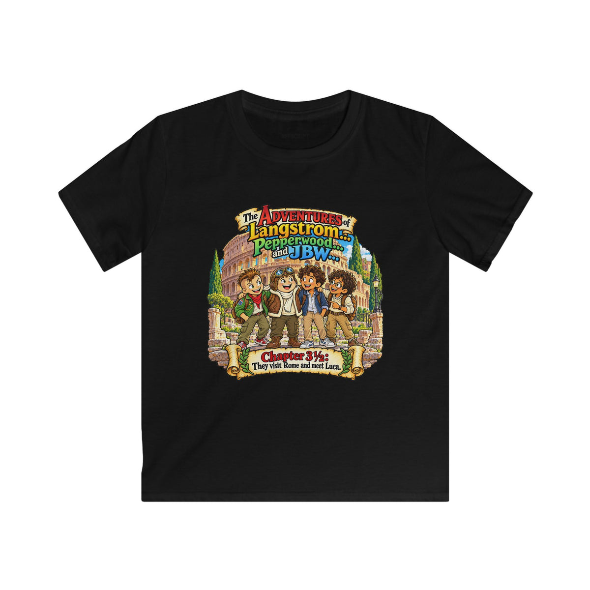 Kids Tee — 'The Adventures of Langstrom & Pepperwood' Illustrated Storybook Design