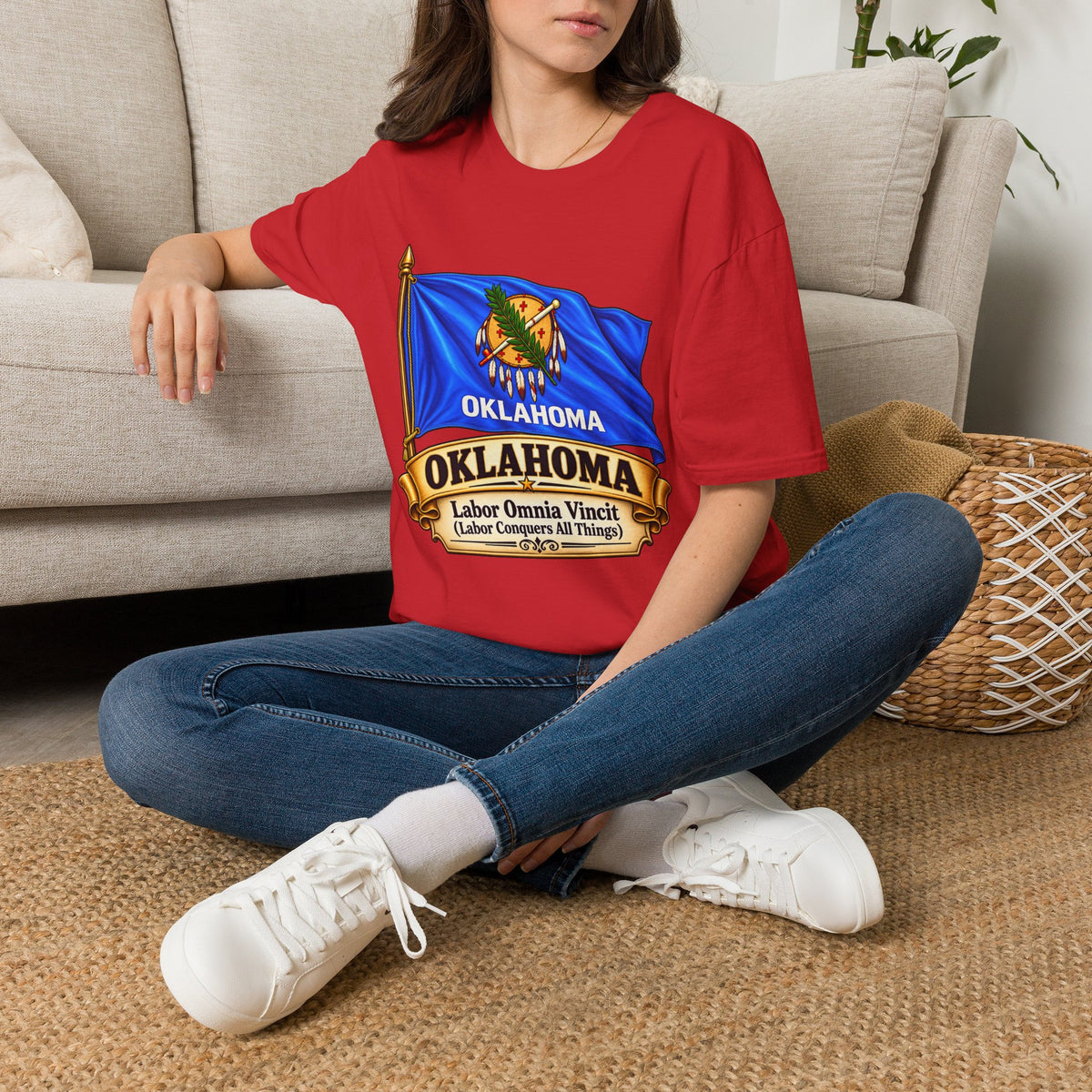 Oklahoma Flag T-Shirt — State Pride Tee with 'Oklahoma' & Seal