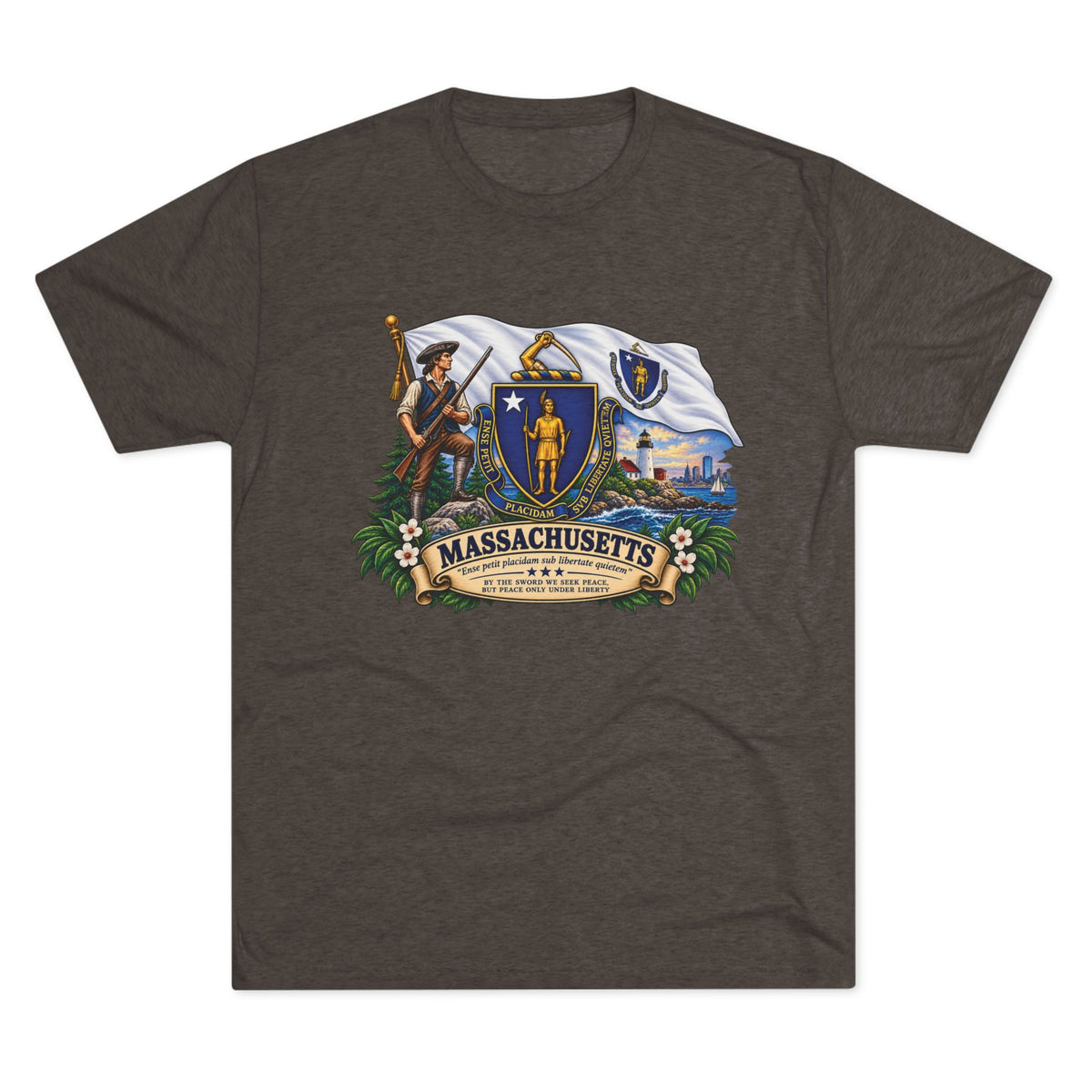 Massachusetts State Flag T‑Shirt — Vintage Coat of Arms Tee