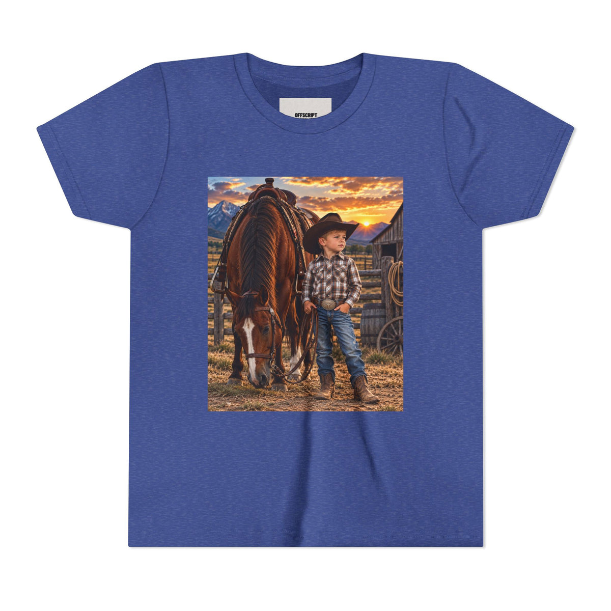 Youth Western Cowboy Tee — Little Cowboy & Horse Graphic Shirt