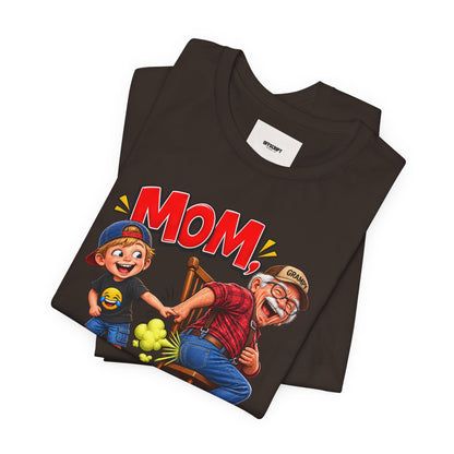 Grampy Asked Me To Pull His Finger Tee — Funny Grandpa & Kid Graphic T-Shirt