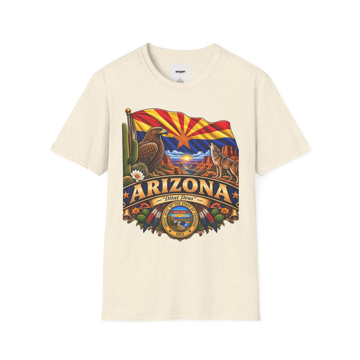 Arizona State T-Shirt — Desert Eagle & Coyote Flag Design