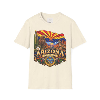 Arizona State T-Shirt — Desert Eagle & Coyote Flag Design