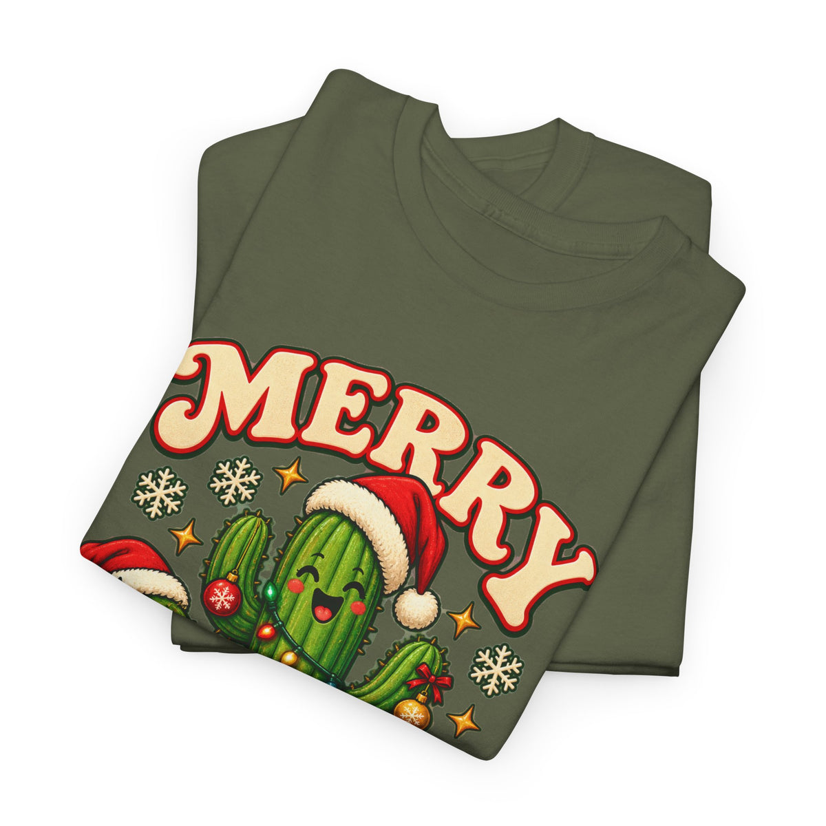 Merry Cactus Christmas Tee — Festive Holiday Cactus Shirt