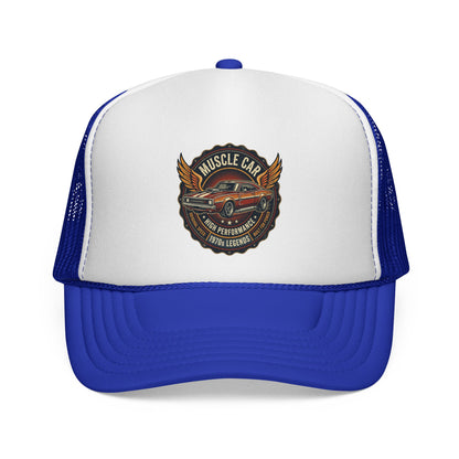 Muscle Car Emblem Trucker Cap | Vintage Hotrod Logo