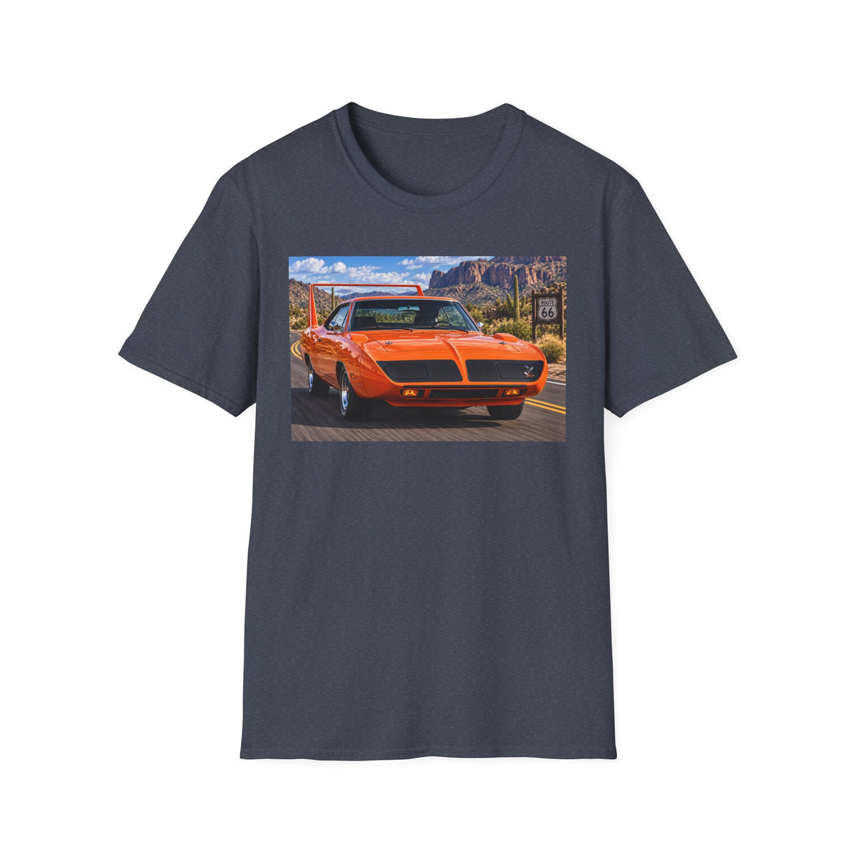 Classic Orange Muscle Car T-Shirt — Route 66 Roadtrip Tee