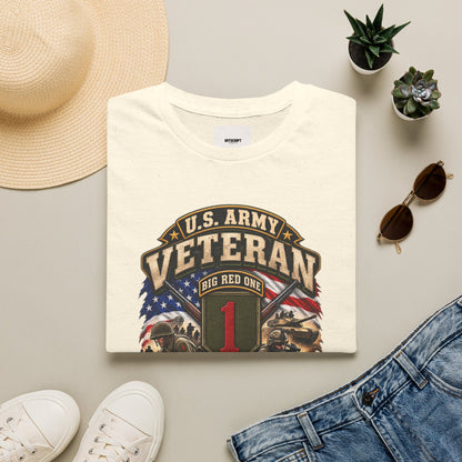 U.S. Army Veteran T-Shirt — "Big Red One" 1st Infantry Division Military Tribute