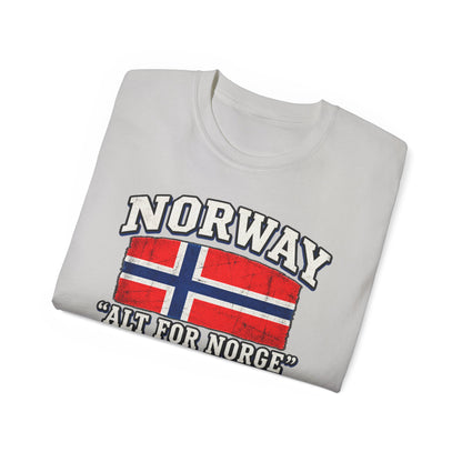 Norway Flag Viking Ship T‑Shirt — "Alt For Norge" Patriotic Tee