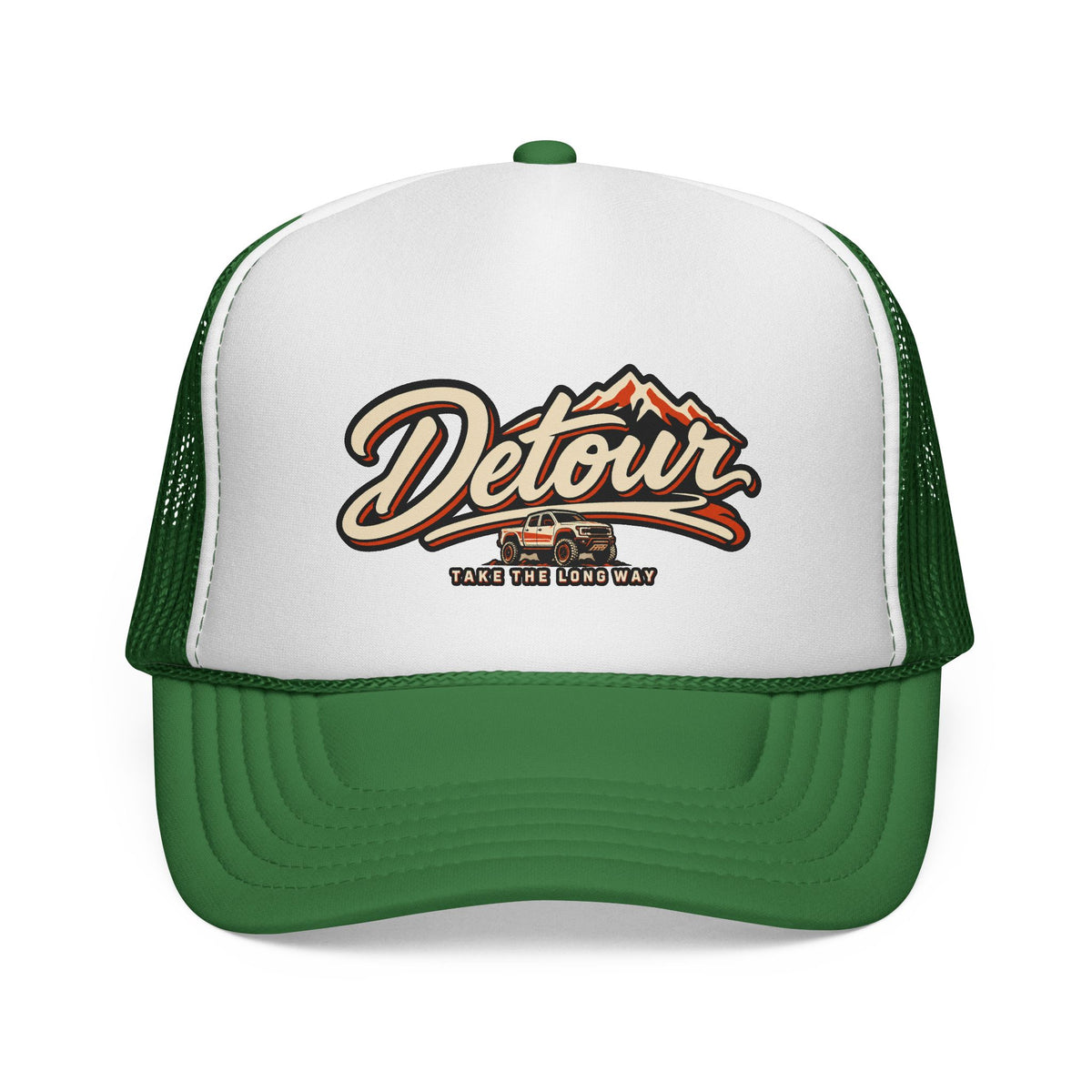 Detour Trucker Hat — Vintage Road Trip Mesh Cap