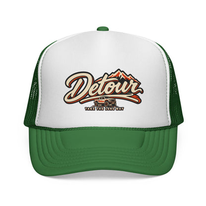 Detour Trucker Hat — Vintage Road Trip Mesh Cap