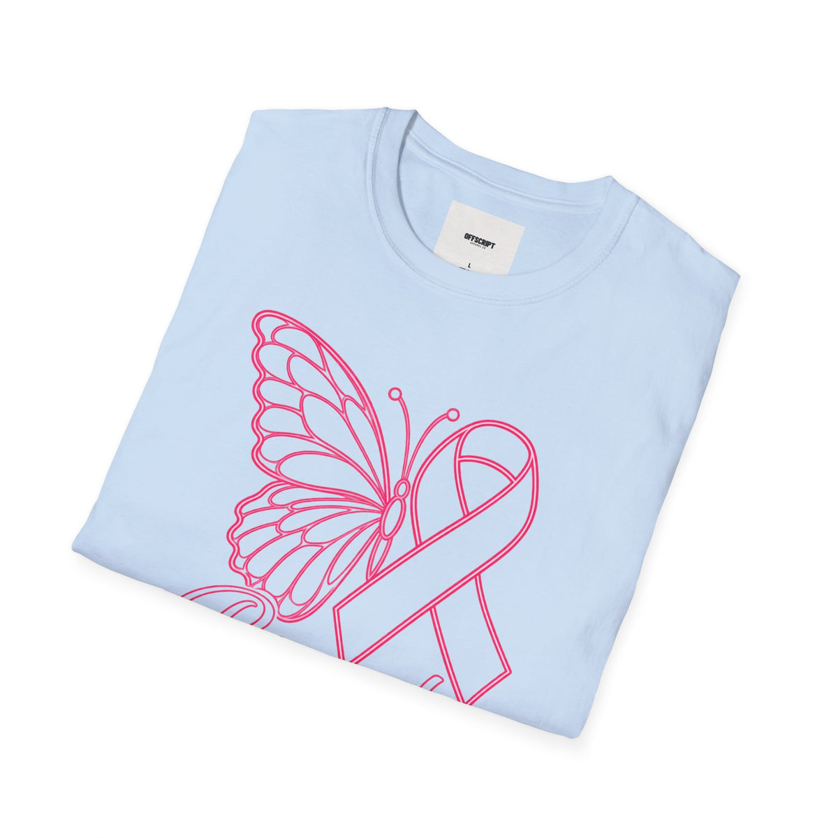 Breast Cancer Awareness Butterfly T-Shirt - Pink Ribbon Support Tee