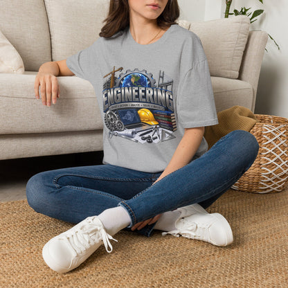 Engineering Graphic T-Shirt — STEM Design with Tools, Globe & 'Engineering' Text