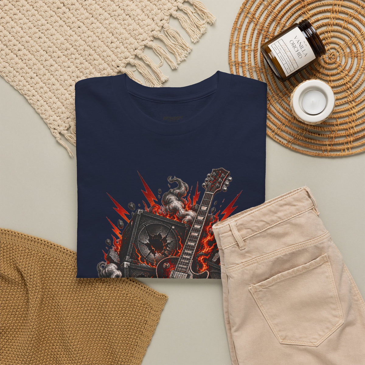 Electric Skull Guitar T‑Shirt — Rock & Metal Graphic Tee for Musicians and Fans