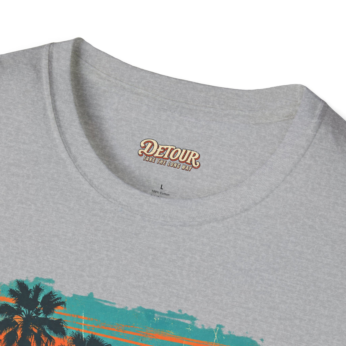 Retro Sunset Van T-Shirt – Tropical Beach Road Trip Graphic