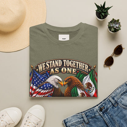 We Stand Together As One Eagle T-Shirt — USA & Mexico Unity Patriotic Tee