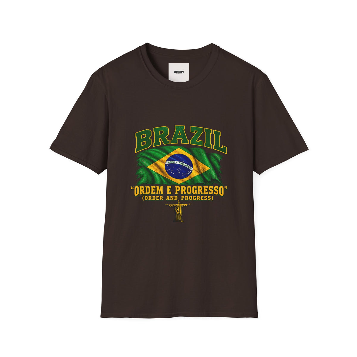 Brazil Flag T-Shirt — BRAZIL with Ordem e Progresso Graphic