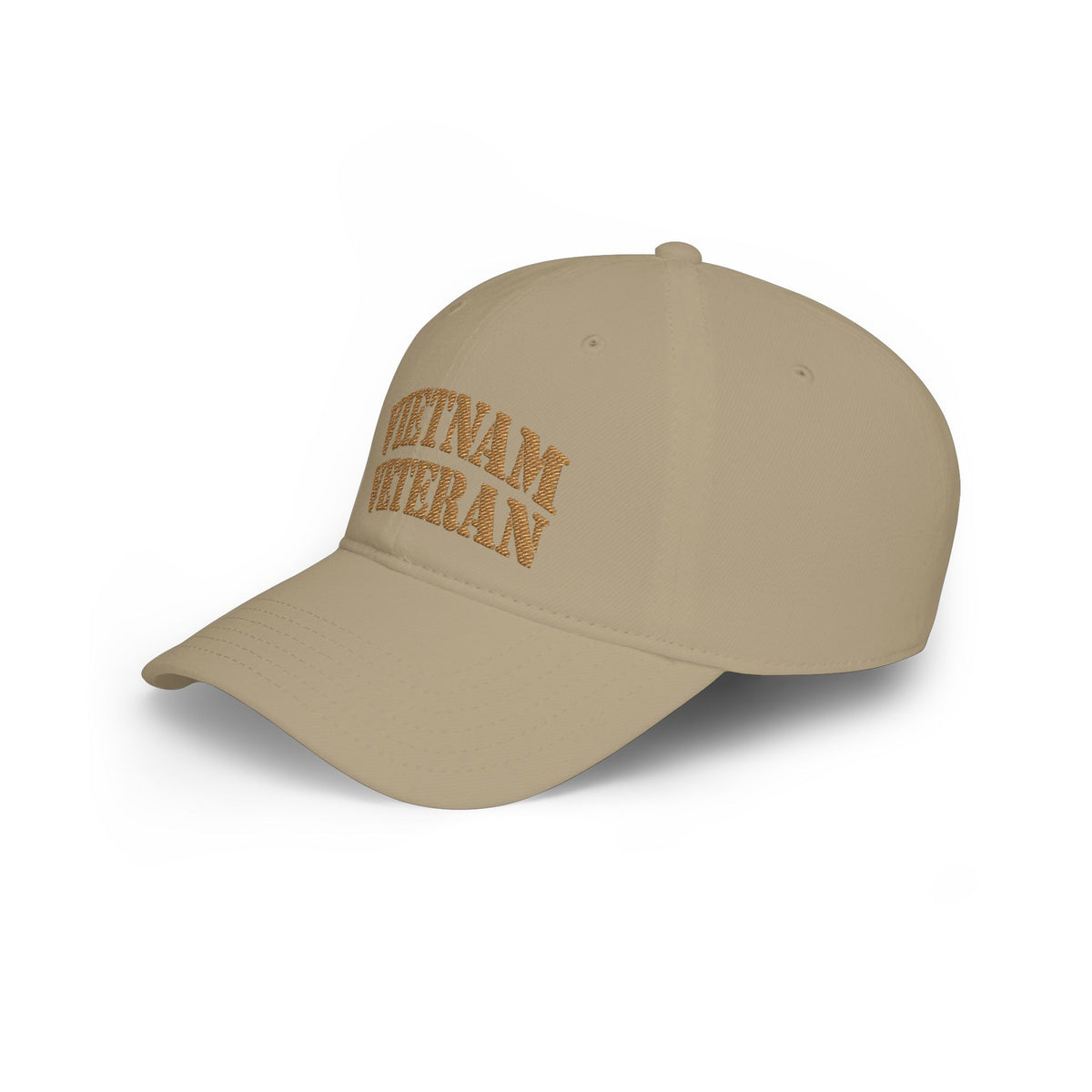 Vietnam Veteran Baseball Cap — Embroidered Gold Text Low Profile Hat for Veterans & Memorial Events