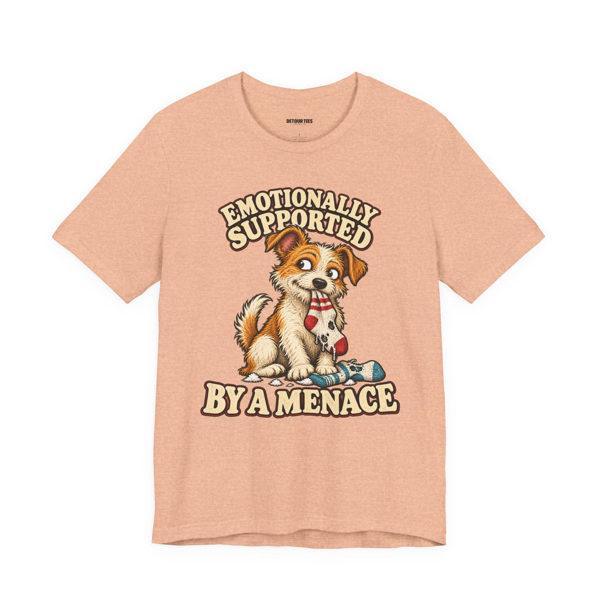 Emotionally Supported by a Menace Tee — Cute Puppy Graphic T‑Shirt