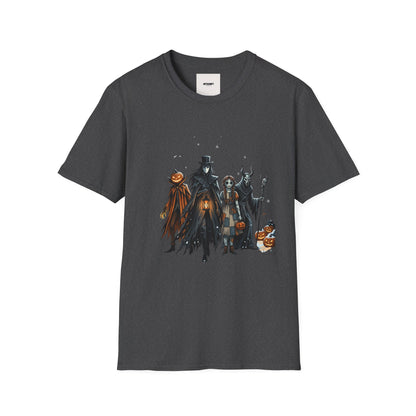 Halloween Gothic Crew T-Shirt — Haunted Pumpkin, Witch & Spooky Friends Design