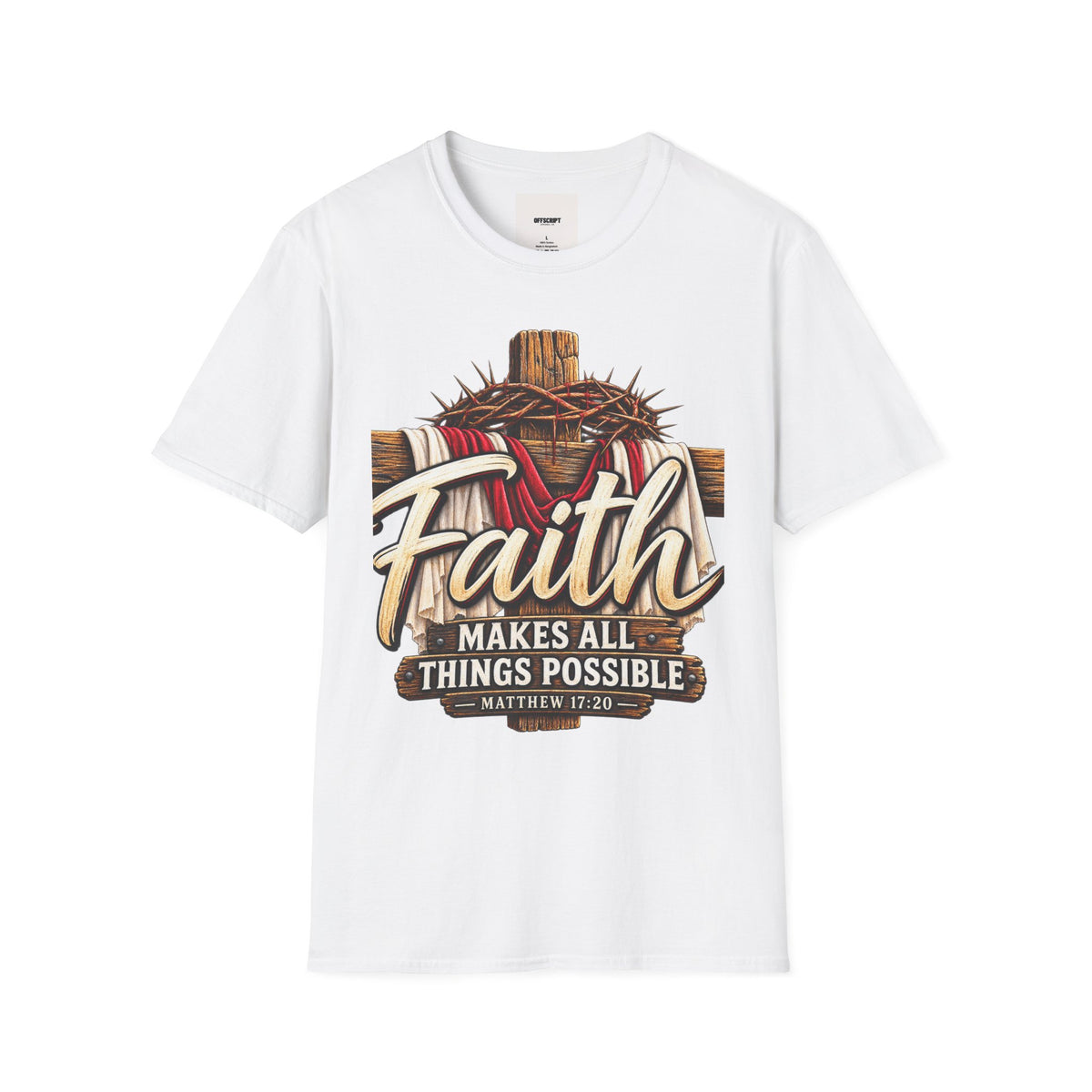Faith Cross T-Shirt — "Faith Makes All Things Possible" Christian Tee