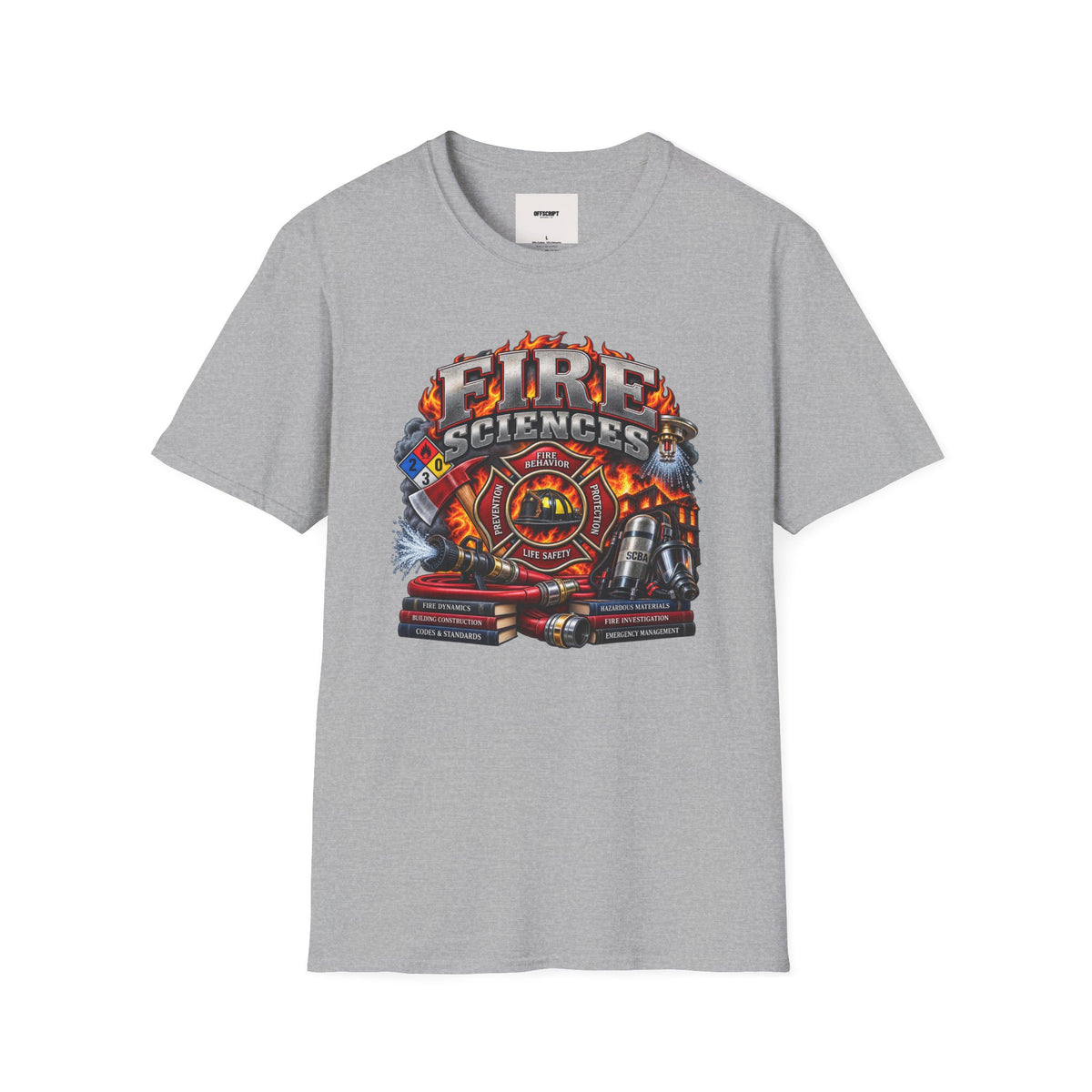 Fire Sciences T-Shirt — Firefighter Department Badge Graphic Tee