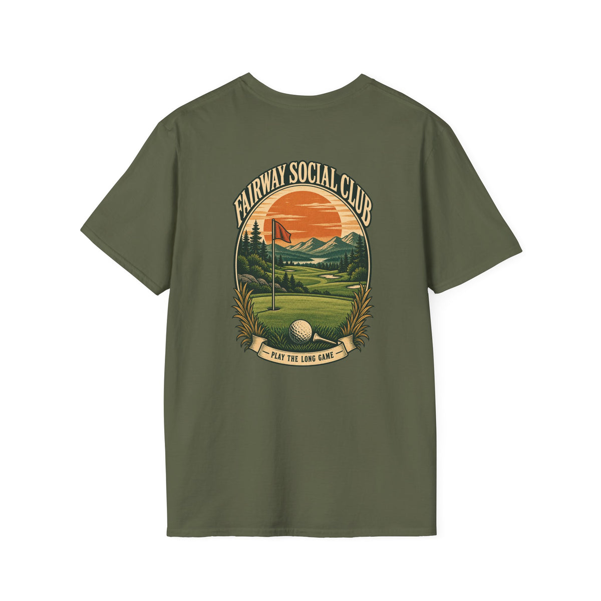 Fairway Social Club Golf T-Shirt — 'Play the Long Game' Vintage Golf Graphic