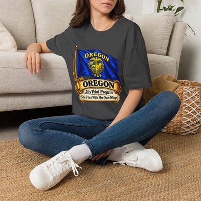 Oregon State Flag T-Shirt — 'Allis Volat Propria' Vintage Banner Tee