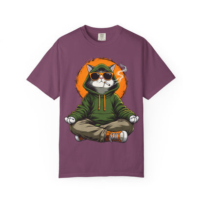 Meditating Cat in Sunglasses T-Shirt