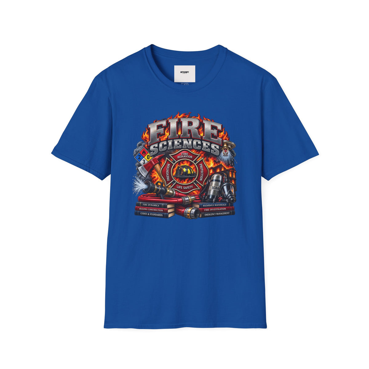 Fire Sciences T-Shirt — Firefighter Department Badge Graphic Tee
