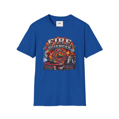 Fire Sciences T-Shirt — Firefighter Department Badge Graphic Tee