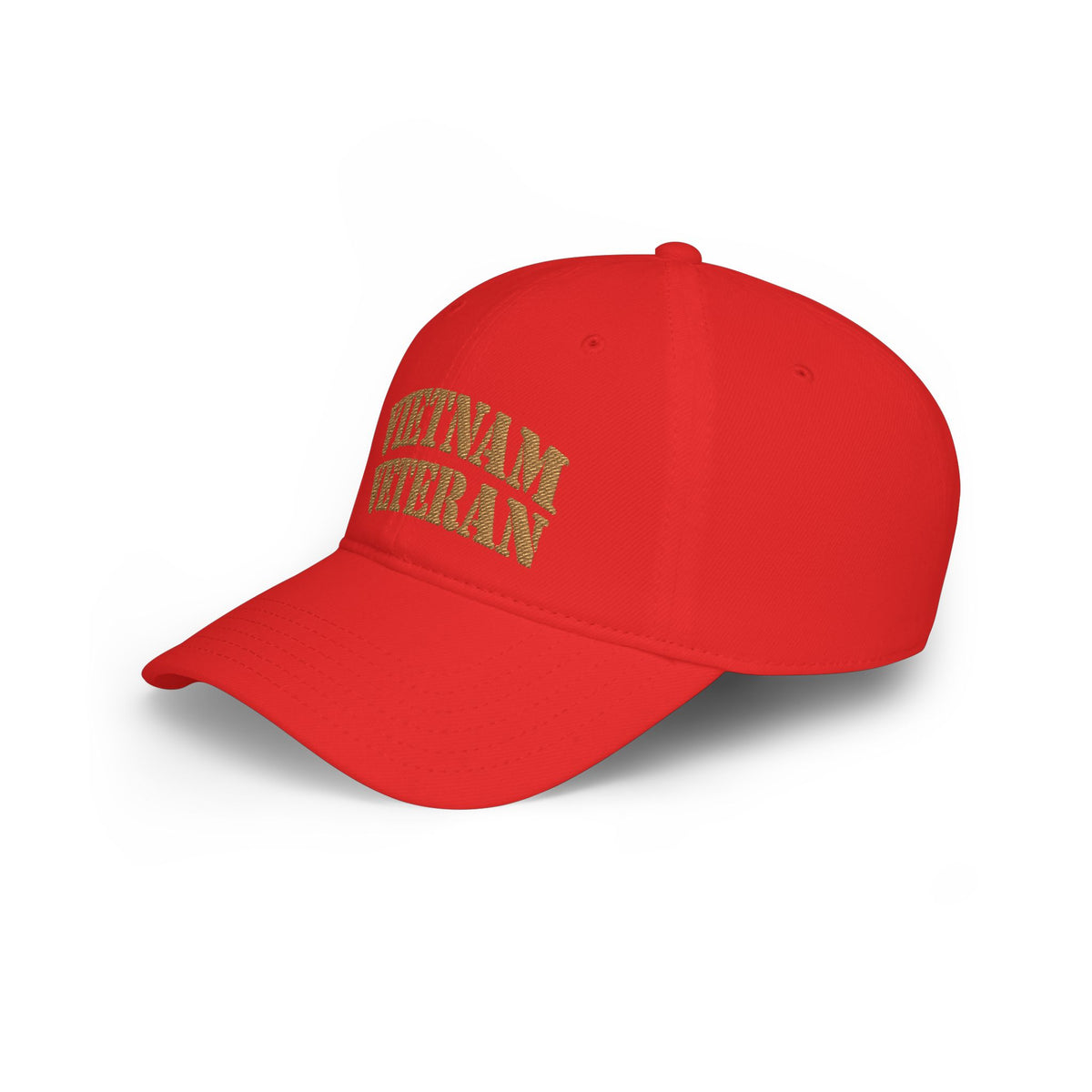 Vietnam Veteran Baseball Cap — Embroidered Gold Text Low Profile Hat for Veterans & Memorial Events